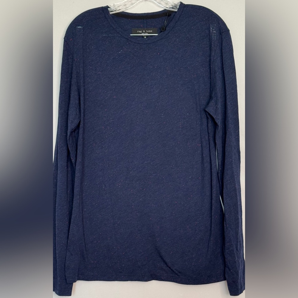 Rag & Bone Shirt Men’s Size Medium Classic Long Sleeve Casual Viscose Navy Top